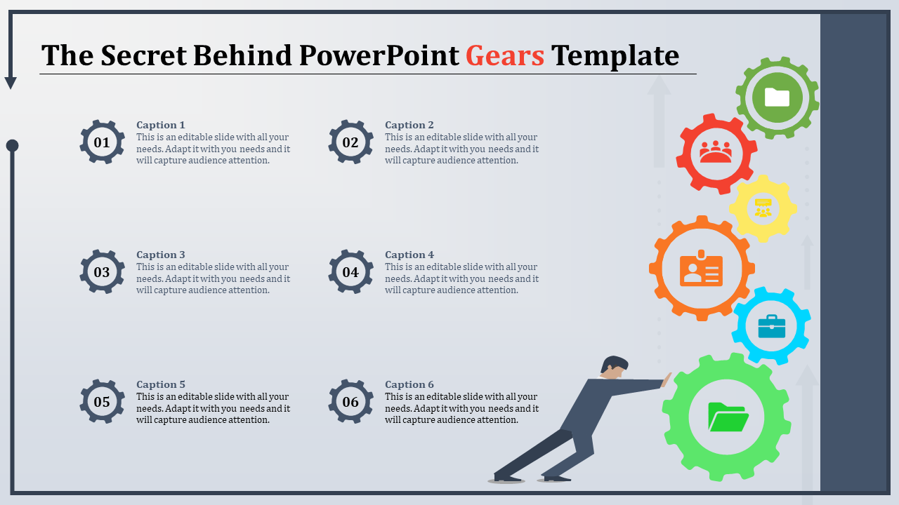 Try Our Gear PowerPoint Template with Human Icons